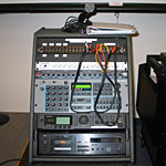 close up of a portable sound recording mixer