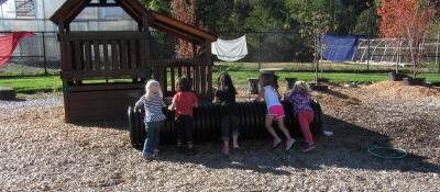 children playin in playground