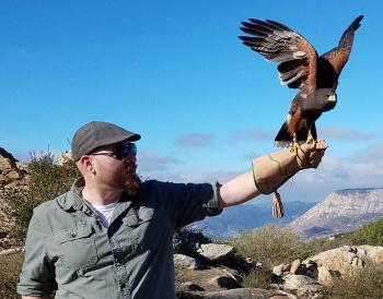 Jason Ambacher with hawk
