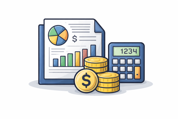 A graph, some coins, and a calculator