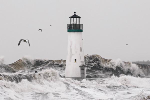 Lighthouse in a storm