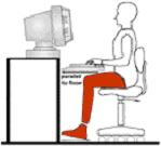 Figure sitting with feet firmly planted on the floor