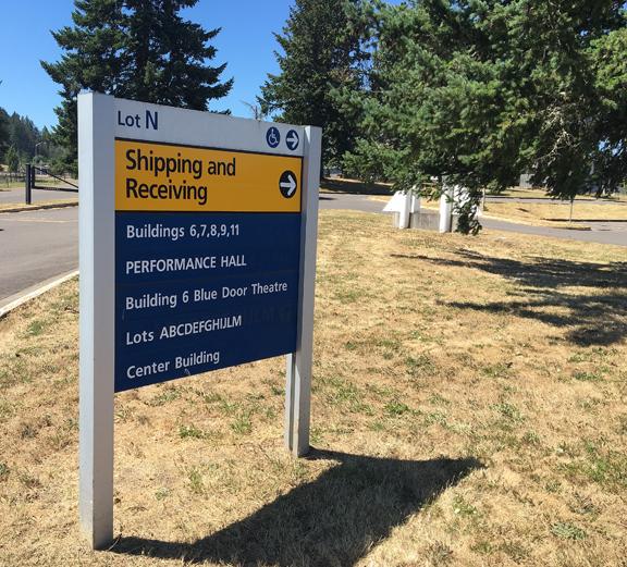Shipping and Receiving Sign located at Gate 5, near Lot N