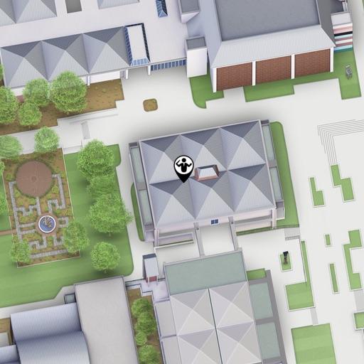 a close up of a map, showing the HR office location on LCC campus in building 3, west of the fountain
