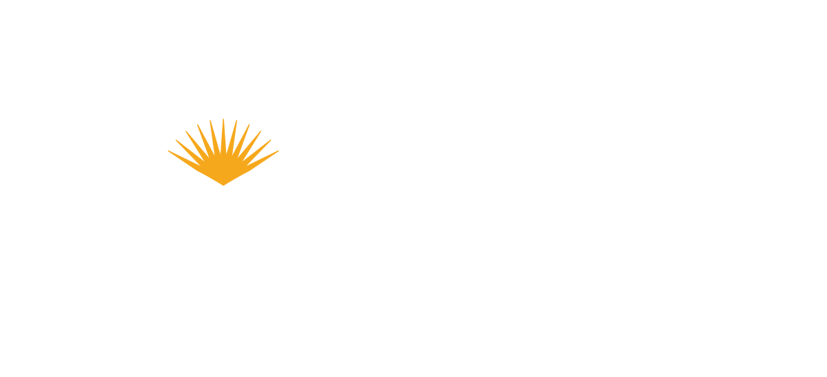official lane community college logo in white with a yellow sun