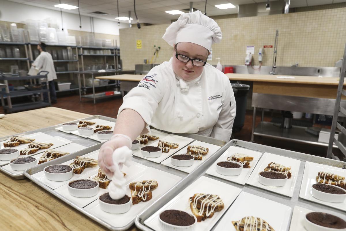 Picture of a student in the culinary program.