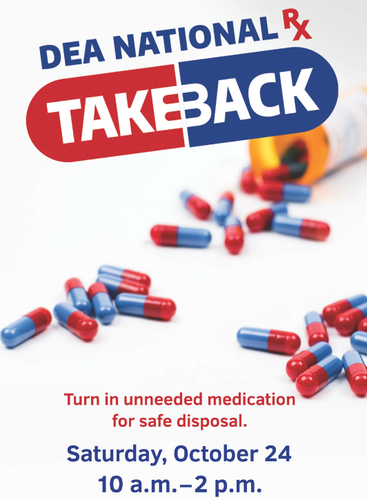 DEA National Takeback poster with info matching story