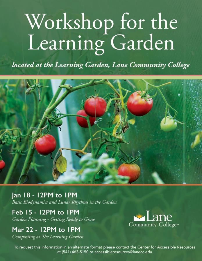 Learning Garden winter workshops poster